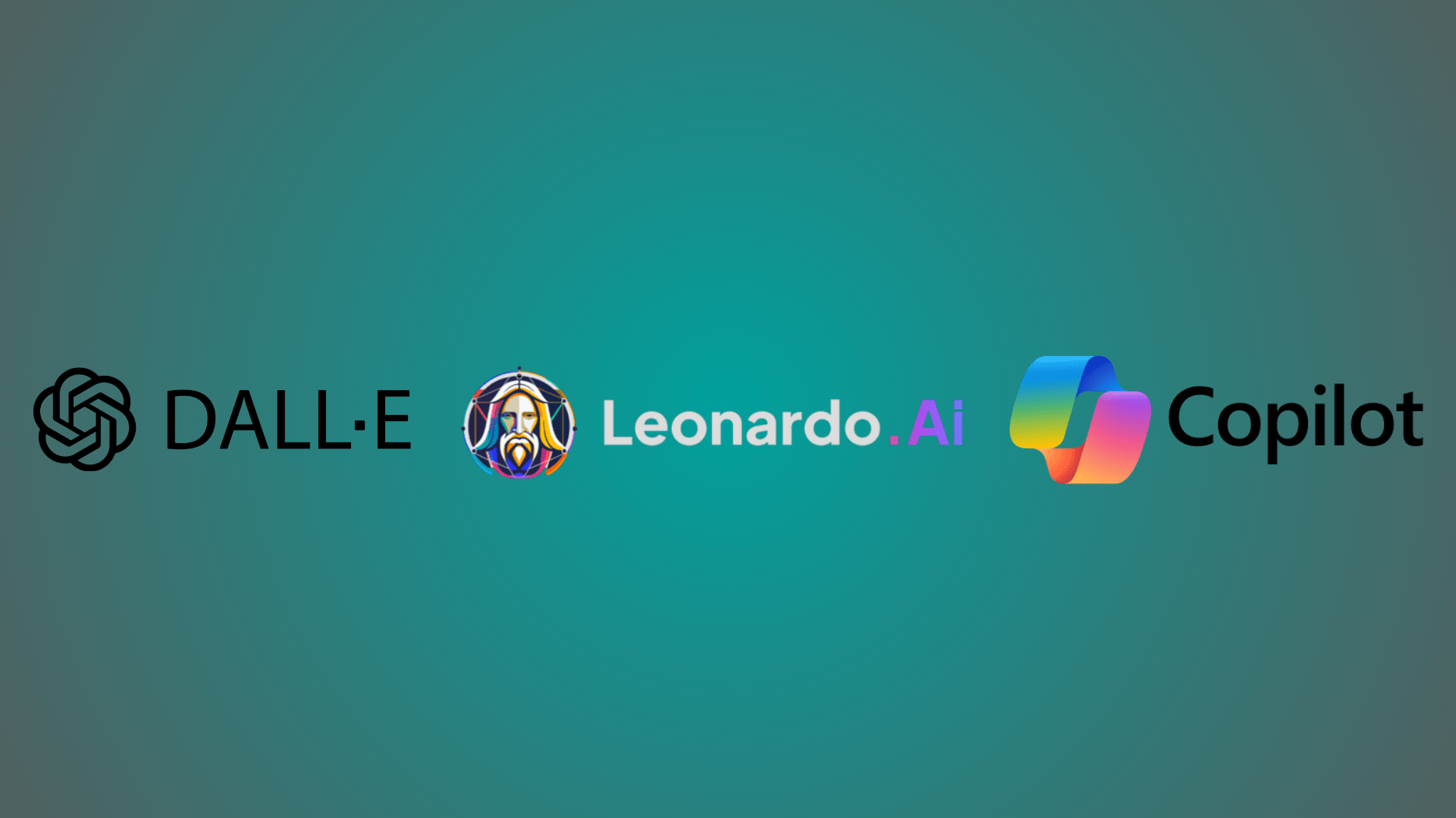 Logotipos de las tres Inteligencias Artificiales generadoras de imágenes que se mencionan
