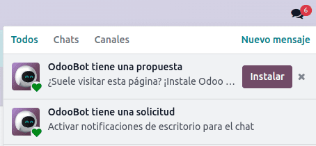 Notificaciones de OdooBot