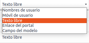 Detalle de las opciones disponibles del Tipo de Variables