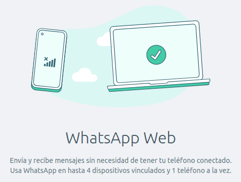 Detalle de lo primero que te encuentras al conectarte a WhatsApp Web