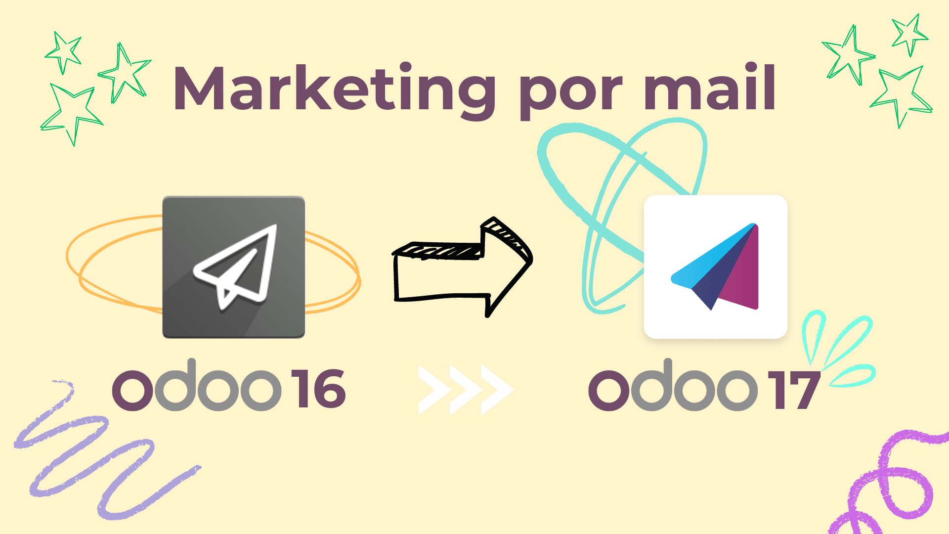 Evolución del diseño del módulo de Marketing por mail entre Odoo 16 y Odoo 17