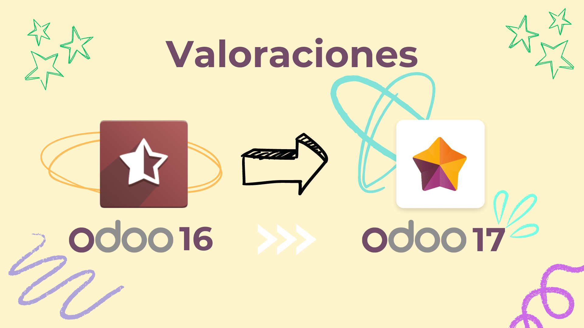 Evolución del diseño del módulo de Valoraciones entre Odoo 16 y Odoo 17